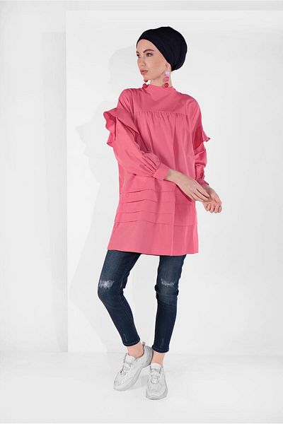 TRENDTESETTÜR Women's Coral Sleeve Flywheel Tunic 77202