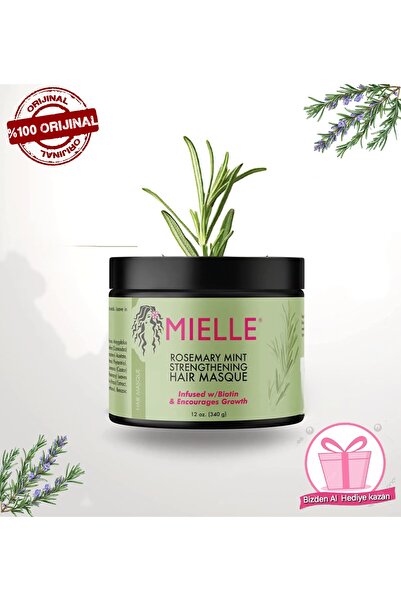 MIELLE Rosemary Mint Strengthening Masque Biberiye Ve Nane Saç Maskesi Biyoti...