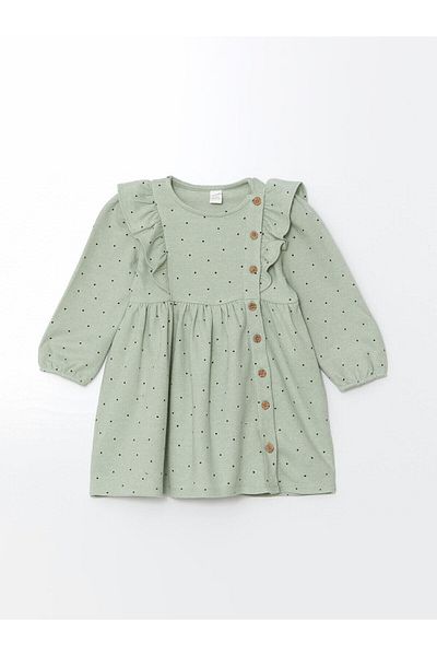 LC Waikiki Lcw Kids Printed Crew Neck Floral Baby Girl Dress