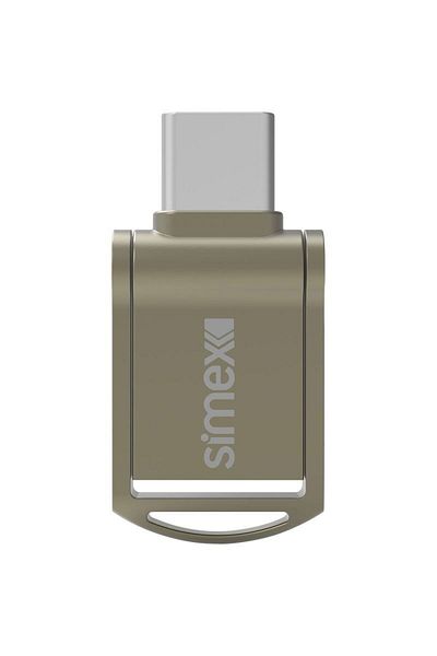 Simex ذاكرة USB رمادية معدنية من النوع C - 128 جيجا بايت، 3.0 Otg، سرعة كتابة 100 ميجا بايت/ثانية