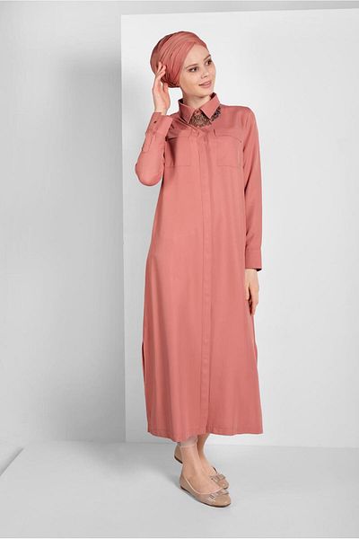 TRENDTESETTÜR Women's Powder Pocket Detailed Long Tunic 45915