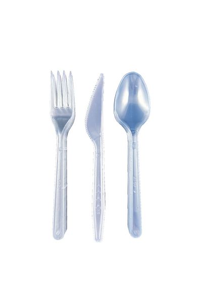 Home 1. Quality Luxury Transparent Plastic Fork - Knife - Spoon Set of 3 100 Pieces