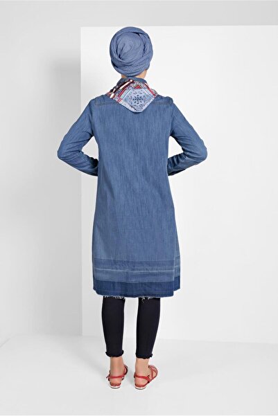 TRENDTESETTÜR Women's Blue (MEDIUM BLUE) Cotton Denim Tunic 24315