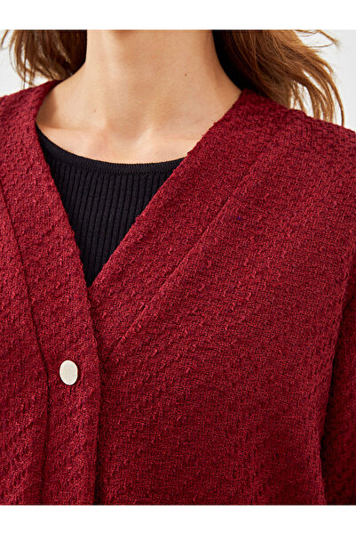 LC Waikiki V-Neck Textured Women's Cardigan