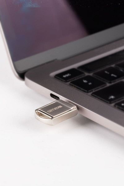 Simex ذاكرة USB رمادية معدنية من النوع C - 128 جيجا بايت، 3.0 Otg، سرعة كتابة 100 ميجا بايت/ثانية