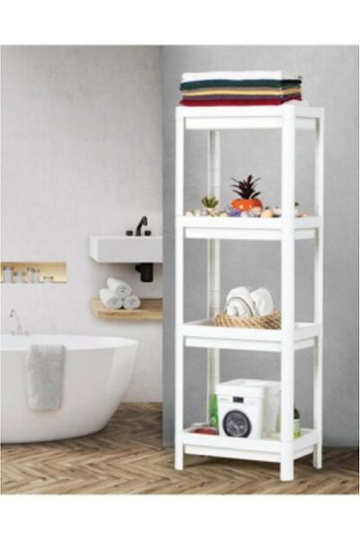 YONCA MODA Lisinya White Rectangular Shelf Unit Plastic (4767)