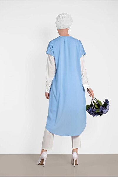 TRENDTESETTÜR Жіноча синя туніка з 2-ма деталями на плечах 4475