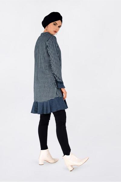 TRENDTESETTÜR Women's Cream (Cream-Lacquered) Pork Patterned Skirt with Volant and Embroidered Tunic 4793