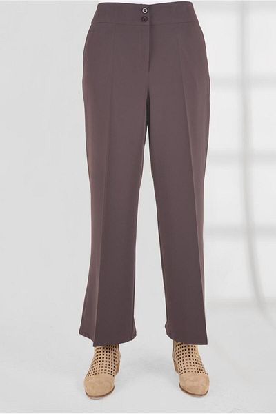 TRENDTESETTÜR Women's Mink Wide Leg Buttoned Trousers 7440