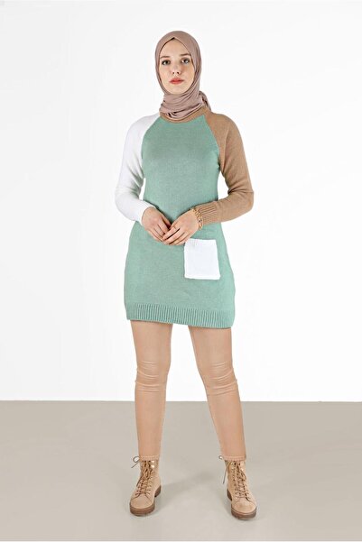 Alvina TRI-COLOR POCKET DETAILED KNITWEAR TUNIC 42053