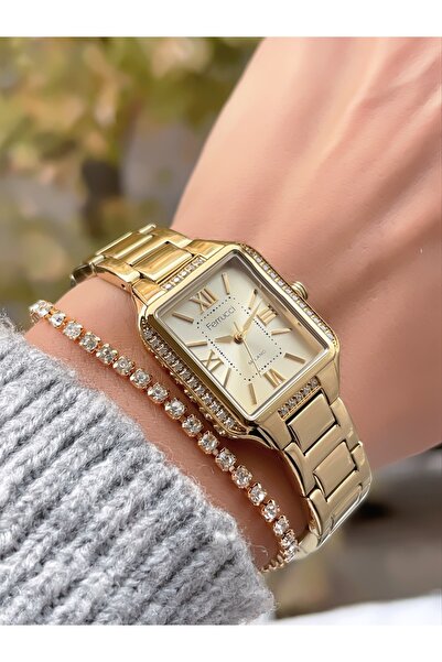 Ferrucci ÇELİK KORDON MİLANO TAŞ MOTİFLİ 3 ATM SU GEÇİRMEZ KADIN KOL SAATİ+Bİ...