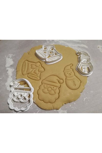 Arsdcraft New Year's Christmas Themed Cookie Sugar Pulp Mold Set of 3