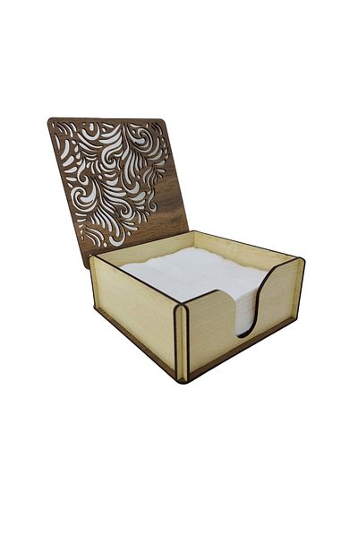şamaksesuar Wooden Decorative Napkin Box with Lid