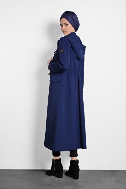 TRENDTESETTÜR Жіночий темно-синій (A.LACİVERT) тренчкот з кишенями та ґудзиками 10135