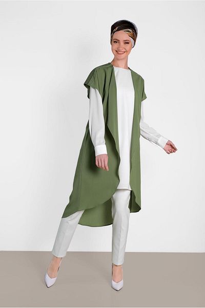 TRENDTESETTÜR Woman Khaki (A. KHAKI) 2&Printed Shoulder Detailed Tunic 4475