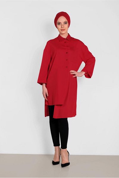 TRENDTESETTÜR 4458 Model Asymmetric Cut Tunic