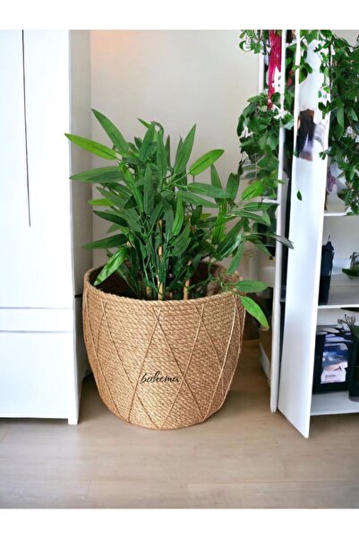 Bohemahomedecor Wicker Jute Basket Flower Pot Decorative Organizer Gift Wicke...