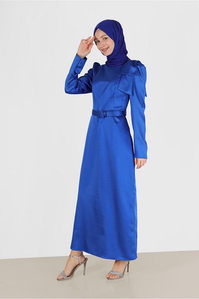 Alvina Rochie cu umeri cu curea din satin 42419