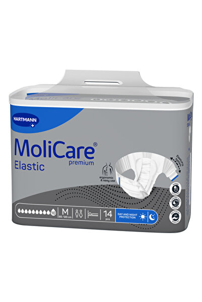 MOLICARE موليكير 10 قطرات حفاضات للمرضى متوسطة الحجم متوسطة الحجم 14 قطعة