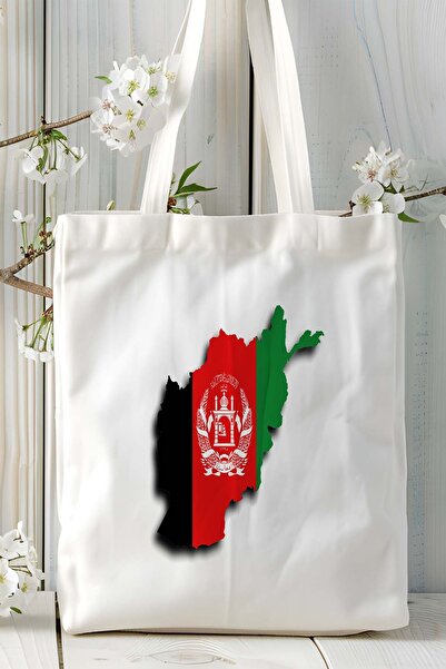 ART HEDİYE Model de geantă de umăr din pânză imprimată cu steagul Afganistanului