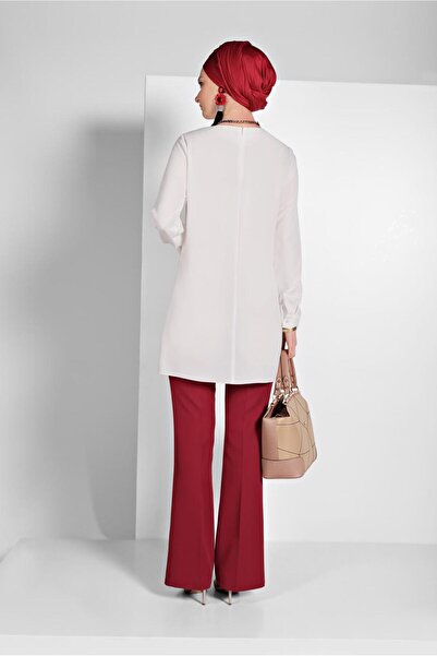 TRENDTESETTÜR Women's Red Fabric Trousers 7585