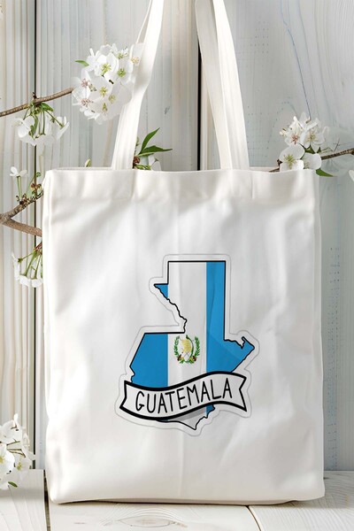 ART HEDİYE Model de geantă de umăr din pânză imprimată cu steagul Guatemalei