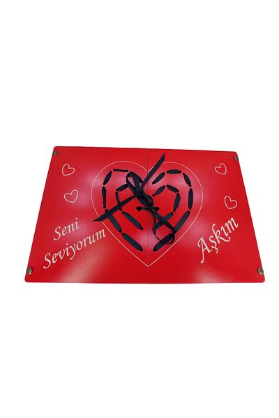 şamaksesuar Wooden Custom I Love You Chocolate and Flower Box Valentine's Day Gift
