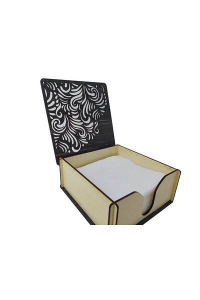 şamaksesuar Wooden Decorative Napkin Box with Lid