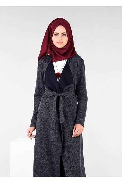 TRENDTESETTÜR Γυναικείο μπουφάν Navy Blue Belted 4933