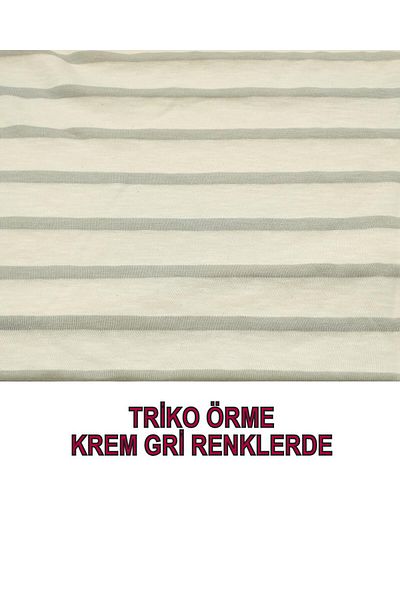 Kumaş Parça Κρεμ Γκρι Λεπτό Πλεκτό - 125cm x 140cm