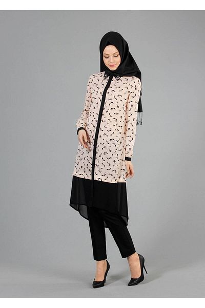 TRENDTESETTÜR Women's Powder T 4618 Rosa Hijab Tunik