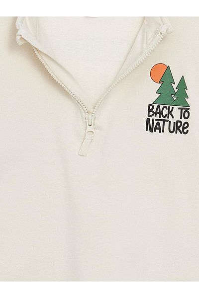 LC Waikiki Lcw Kids Stand Collar Printed Long Sleeve Baby Boy Sweatshirt
