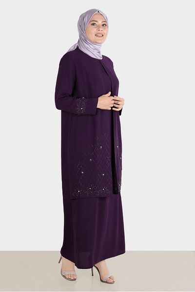 Alvina STONE EMBROIDERED CREPE DRESS 20224