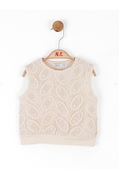 NK Kız Bebek Pamuklu Güpür Kumaş Bluz