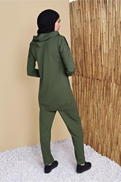 TRENDTESETTÜR Women's Khaki Mesh Trousers Tracksuit 8455