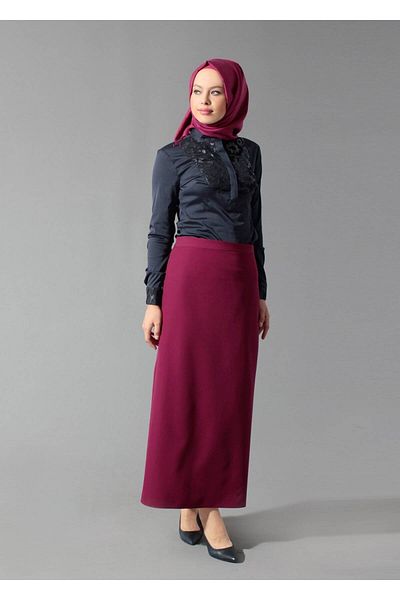 TRENDTESETTÜR Γυναικεία μπλούζα Navy Blue Guipure με λεπτομέρειες 4134
