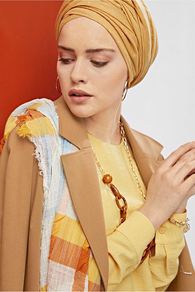 TRENDTESETTÜR Γυναικεία καφέ (ΚΑΡΑΜΕΛΑ) Καμπαρντίνα με διπλό κουμπί 10198