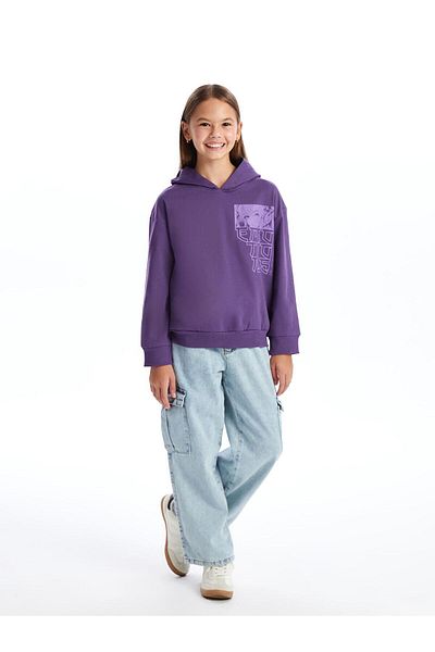 LC Waikiki Lcw Kids Hooded Girl's Thick Sweatshirt