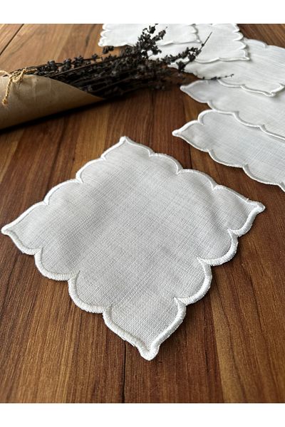 NURHAN HOME COLLECTION 6 Dome Patterned Cocktail Presentation Napkins