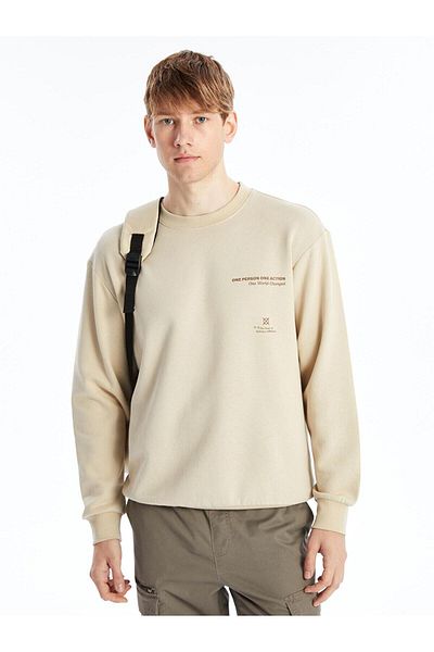 LC Waikiki Ανδρικό φούτερ με μακρυμάνικη λαιμόκοψη LCW Casual Crew