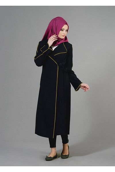 TRENDTESETTÜR Γυναικείο Μαύρο T 1567 Uvertur Hijab Trench