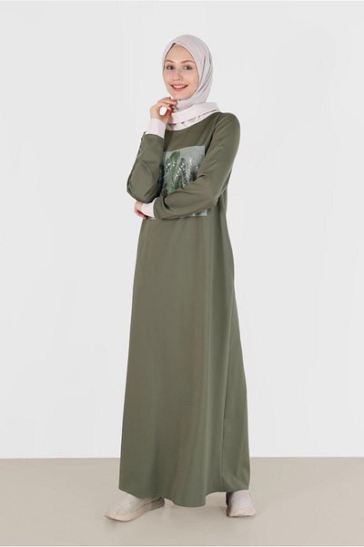 Alvina PUL PAYET DETAILED PATTERNED DRESS 42436