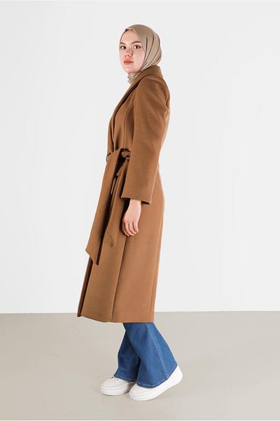 Alvina Double-breasted Collar and Belted Coat 90285
