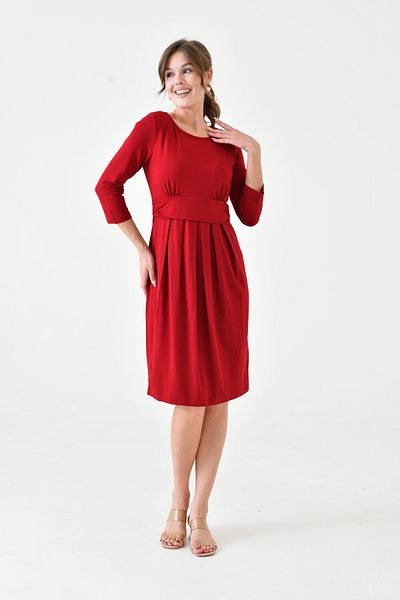 MAMAYAGA Women's Long Sleeve Suitable for Breastfeeding Detail Hijab Viscose Comfortable Stylish Midi Maternity Dress