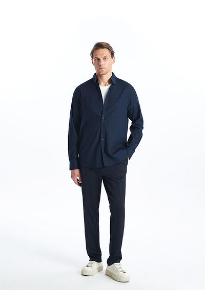 LC Waikiki Cămașă Dobby pentru bărbați SOUTHBLUE Slim Fit cu mânecă lungă