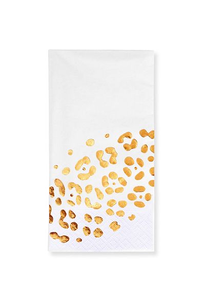 Story 40X40 cm - Set of 16 White Paper Napkins with Gold Leaf Pattern