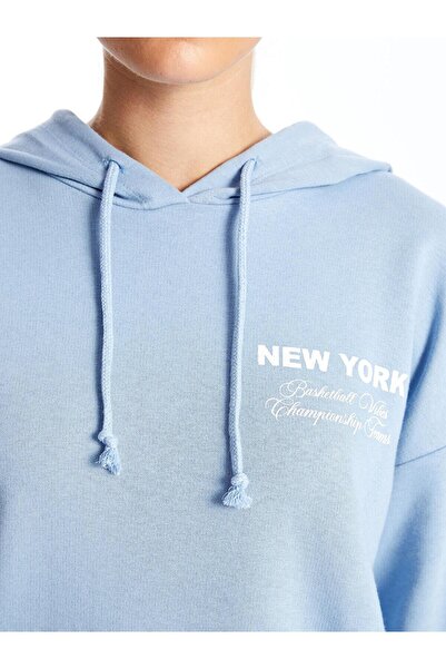 LC Waikiki XSIDE Baskılı Uzun Kollu Oversize Kadın Hoodie