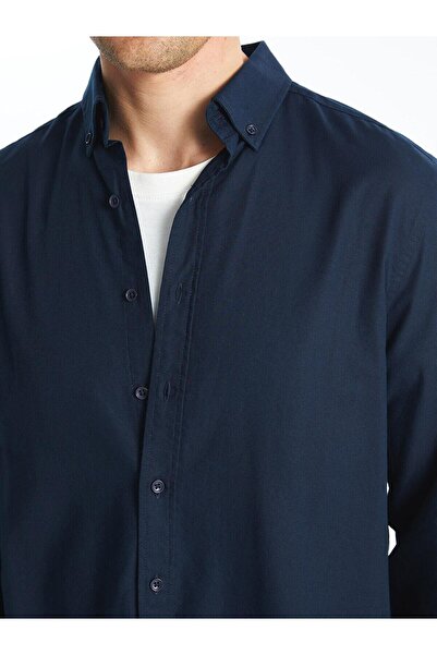 LC Waikiki SOUTHBLUE Slim Fit Uzun Kollu Armürlü Erkek Gömlek