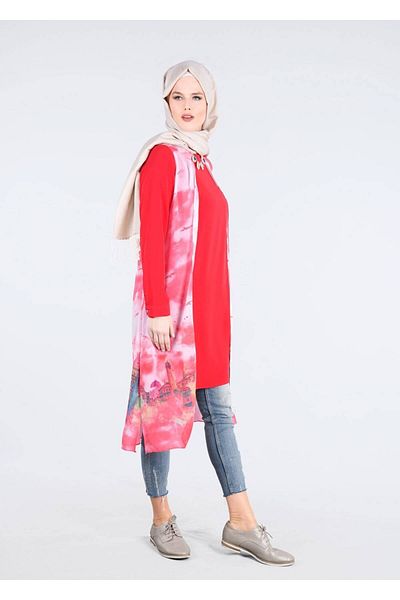 TRENDTESETTÜR Women's Coral T 4401 Criss Hijab Tunic