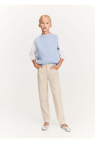 MANGO Kids Τζιν με λεπτομέρεια κεντήματος